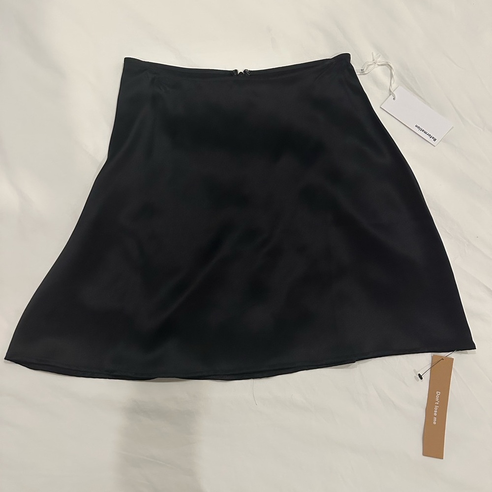 Reformation Black A-Line Skirt